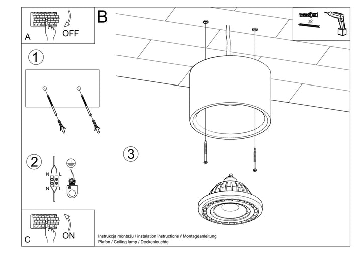 BASIC Concrete Ceiling Light