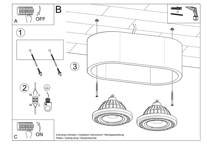 BASIC Concrete Ceiling Light