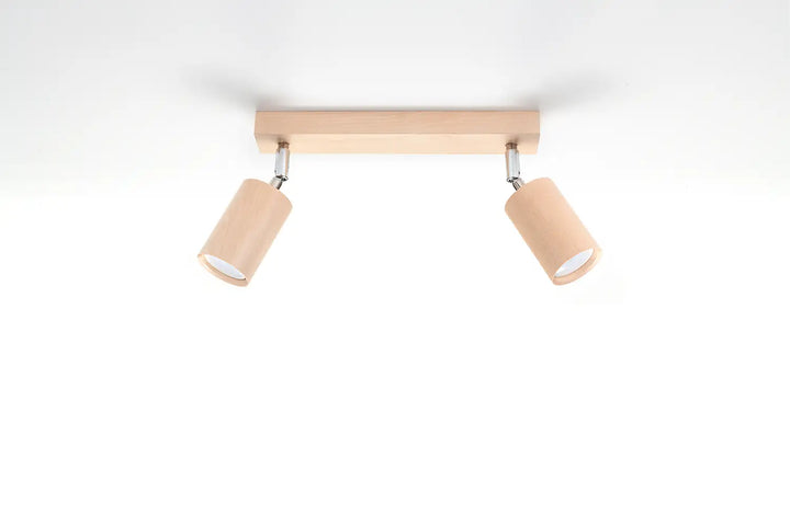BERG Natural Wood Ceiling Spot Light two heads